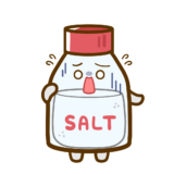 【栄養・栄養素】落ち込む・ショックな食塩さんのかわいいフリーイラスト